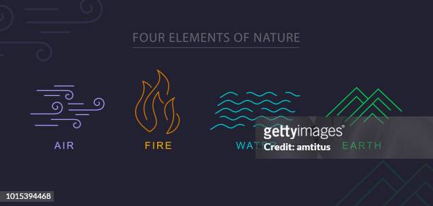 four elements - land stock illustrations