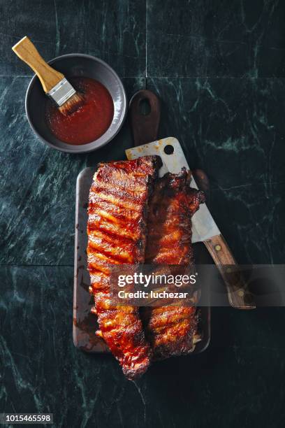 bbq pork ribs - southern usa stock pictures, royalty-free photos & images