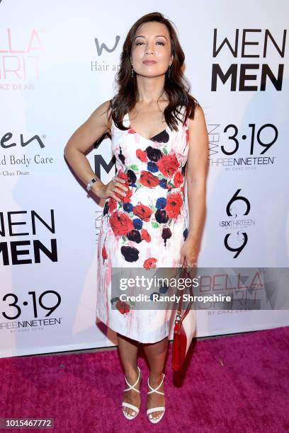 Ming-Na Wen attends Chaz Dean summer party 2018 benefiting Love is Louder on August 11, 2018 in Los Angeles, California.