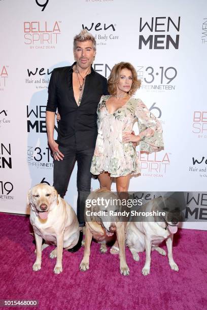 Chaz Dean and Joanne Dean attend Chaz Dean summer party 2018 benefiting Love is Louder on August 11, 2018 in Los Angeles, California.