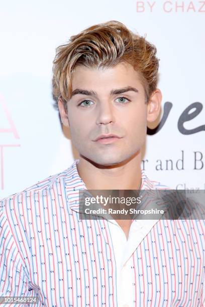 Garrett Clayton attends Chaz Dean summer party 2018 benefiting Love is Louder on August 11, 2018 in Los Angeles, California.