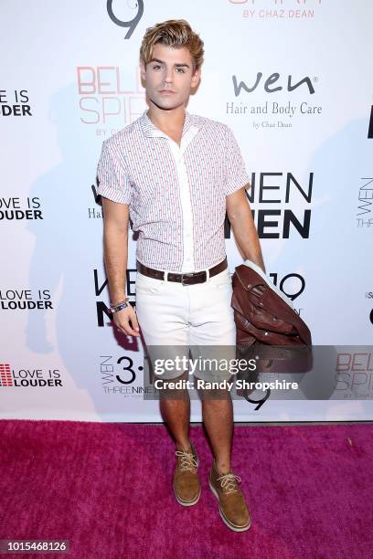 Garrett Clayton attends Chaz Dean summer party 2018 benefiting Love is Louder on August 11, 2018 in Los Angeles, California.
