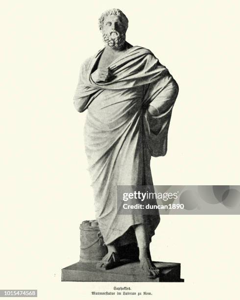 statue von sophokles - toga stock-grafiken, -clipart, -cartoons und -symbole