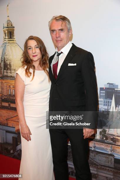 Artist and painter Neo Rauch and his wife Rosa Loy during the 11th GRK Golf Charity Masters reception on August 11, 2018 at The Westin Hotel in...