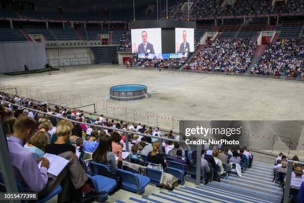 &quot;Be Courageous!&quot; Convention of Jehovahs Witnesses in Tauron Arena in Krakow, Poland on 11 August, 2018. About 7,650 believers attended the...