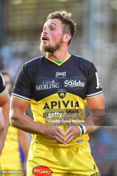 Zeno Kieft of La Rochelle during the pre-season friendly match between La Rochelle and Stade Francais on August 10, 2018 in La Rochelle, France.