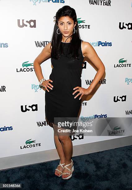 Actress Reshma Shetty arrives at the USA Network and Vanity Fair "Royal Pains" Season Two kick off event at Lacoste Fifth Avenue Boutique on June 1,...