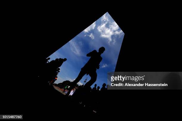 An athlete competes in the Marathon Final during day six of the 24th European Athletics Championships at Olympiastadion on August 12, 2018 in Berlin,...