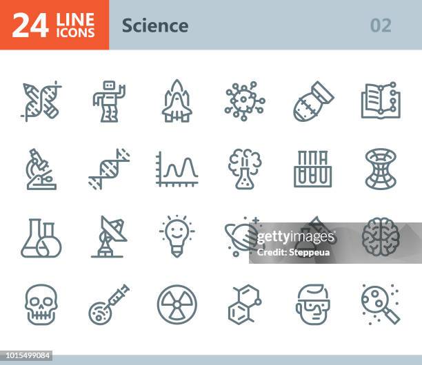 bildbanksillustrationer, clip art samt tecknat material och ikoner med vetenskap - line vektor ikoner - lab flask vector