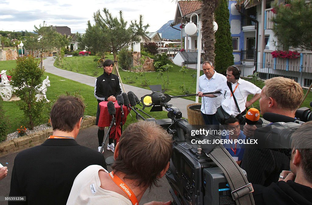 Germany's head coach Joachim Loew addres