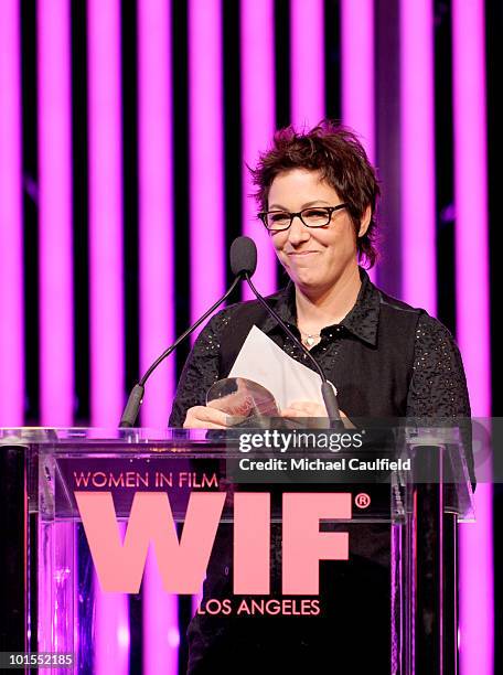 Director Lisa Cholodenko accepts the Dorothy Arzner Directors award onstage at the 2010 Crystal + Lucy Awards: A New Era at Hyatt Regency Century...