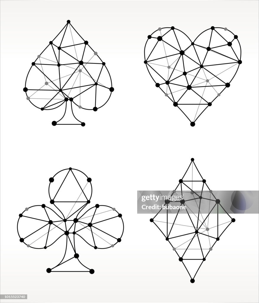 Karte s Set Dreieck Knoten schwarz / weiß Muster
