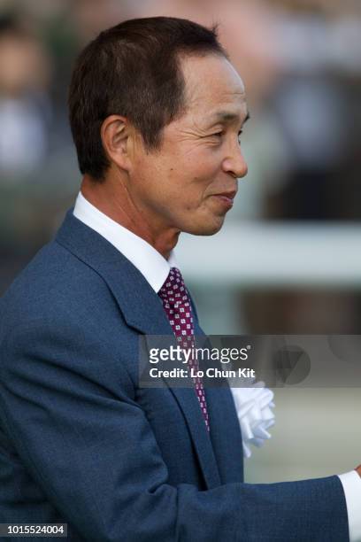 Yukio Okabe at the presentation ceremony of Race 12 Unicorn Stakes at Tokyo Racecourse on June 6 , 2010 in Tokyo, Japan.