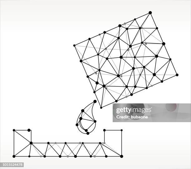 paint bucket and paint roller triangle node black and white pattern - triangle instrument stock illustrations