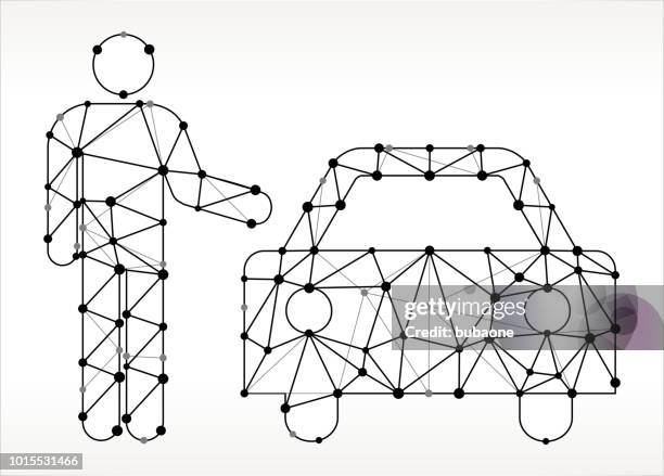 valet parking service triangle node black and white pattern - valet stock illustrations