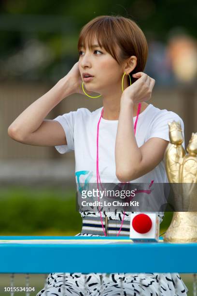 Members of Japanese girl group AKB48 Mariko Shinoda attends a event at Tokyo Racecourse on June 6 , 2010 in Tokyo, Japan.