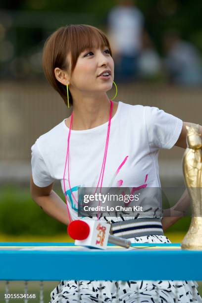 Members of Japanese girl group AKB48 Mariko Shinoda attends a event at Tokyo Racecourse on June 6 , 2010 in Tokyo, Japan.