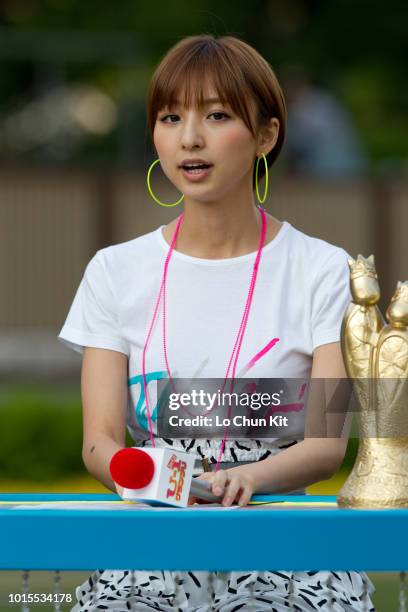 Members of Japanese girl group AKB48 Mariko Shinoda attends a event at Tokyo Racecourse on June 6 , 2010 in Tokyo, Japan.