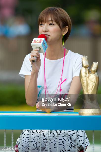 Members of Japanese girl group AKB48 Mariko Shinoda attends a event at Tokyo Racecourse on June 6 , 2010 in Tokyo, Japan.