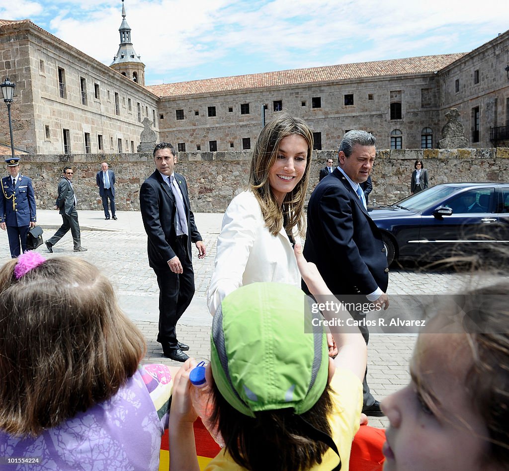 Princess Letizia Visits San Millan de la Cogolla