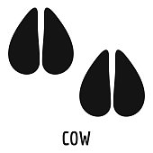 Cow step icon, simple style.