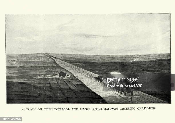 train on the liverpool and manchester crossing chat mass - manchester city stock illustrations