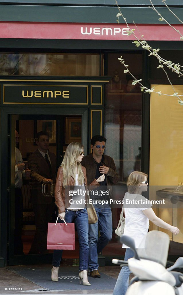 Luis Figo And Helen Swedin Sighting In Madrid - June 2, 2010