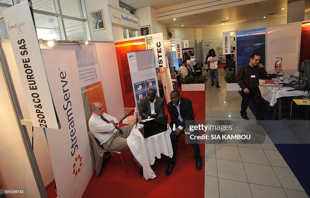 A view of some of the French stands wher