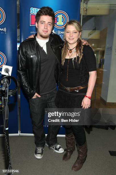 *Exclusive* Singers Lee Dewyze and Crystal Bowersox visit SIRIUS XM Studio on June 2, 2010 in New York, New York.