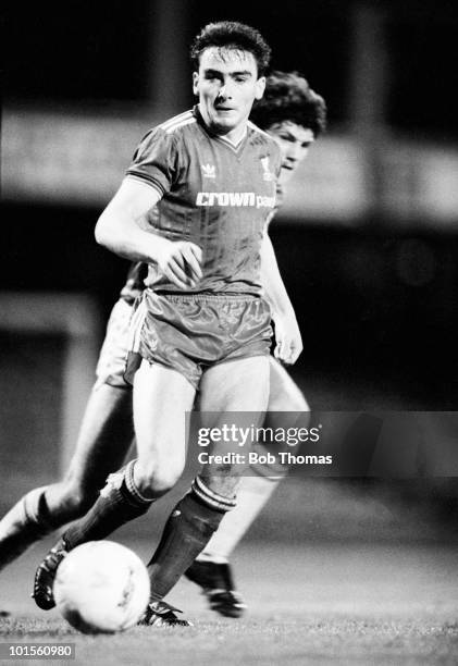 John Durnin of the Liverpool Reserves in action against Leicester City Reserves in a football match held at Filbert Street, Leicester on 26th August...