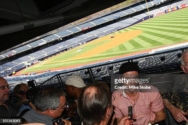 Yuri Foreman speaks to the media during a press conference on June 2, 2010 at Yankee Stadium in the Bronx borough of New York City.