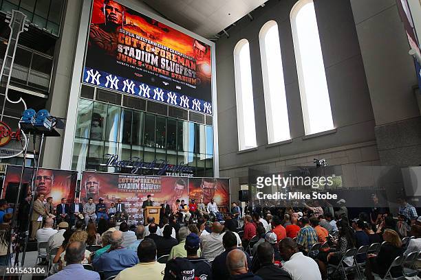 General view of the Foreman v Cotto press conference on June 2, 2010 at Yankee Stadium in the Bronx borough of New York City.