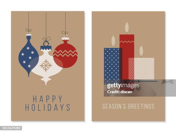 ilustrações de stock, clip art, desenhos animados e ícones de christmas greeting cards collection. - christmas decore candle