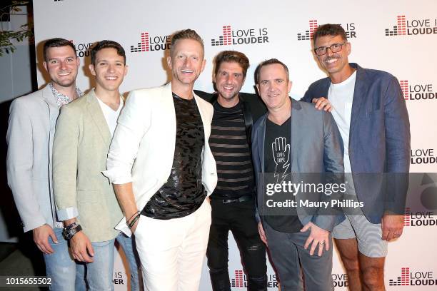 Alex Woodall, Caleb Spivak, Butch Whitfield, Courtney Knowles, Jason Menhennet and Michael Lambert. Attend Chaz Dean Summer Party 2018 Benefiting...