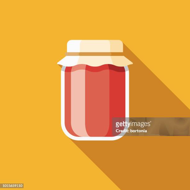 ilustrações de stock, clip art, desenhos animados e ícones de jam flat design breakfast icon - jar