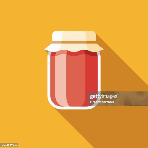 jam flat design breakfast icon - jam stock illustrations