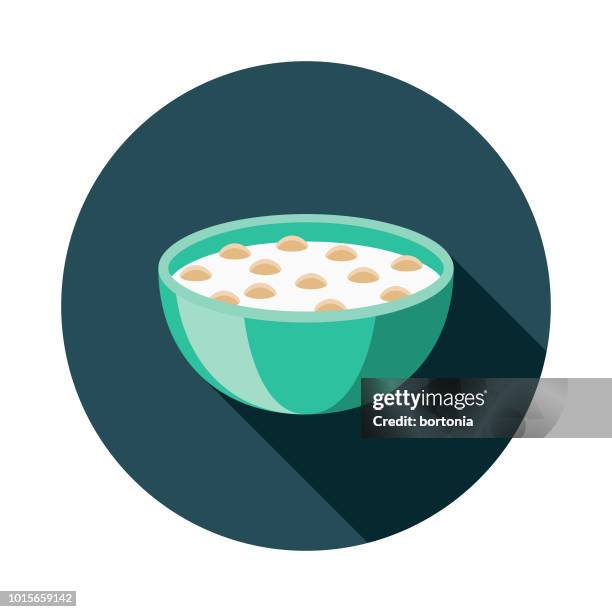 cereal flat design breakfast icon - porridge stock illustrations