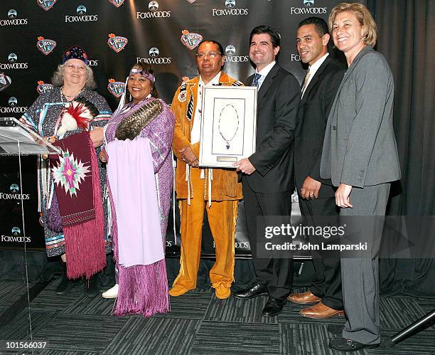 Joyce Walker, Priscilla Brown,Anthony Sebastian,Scott O'Neil,Rodney Butler and Carol Blazejowski attend a press conference>> at Madison Square Garden...