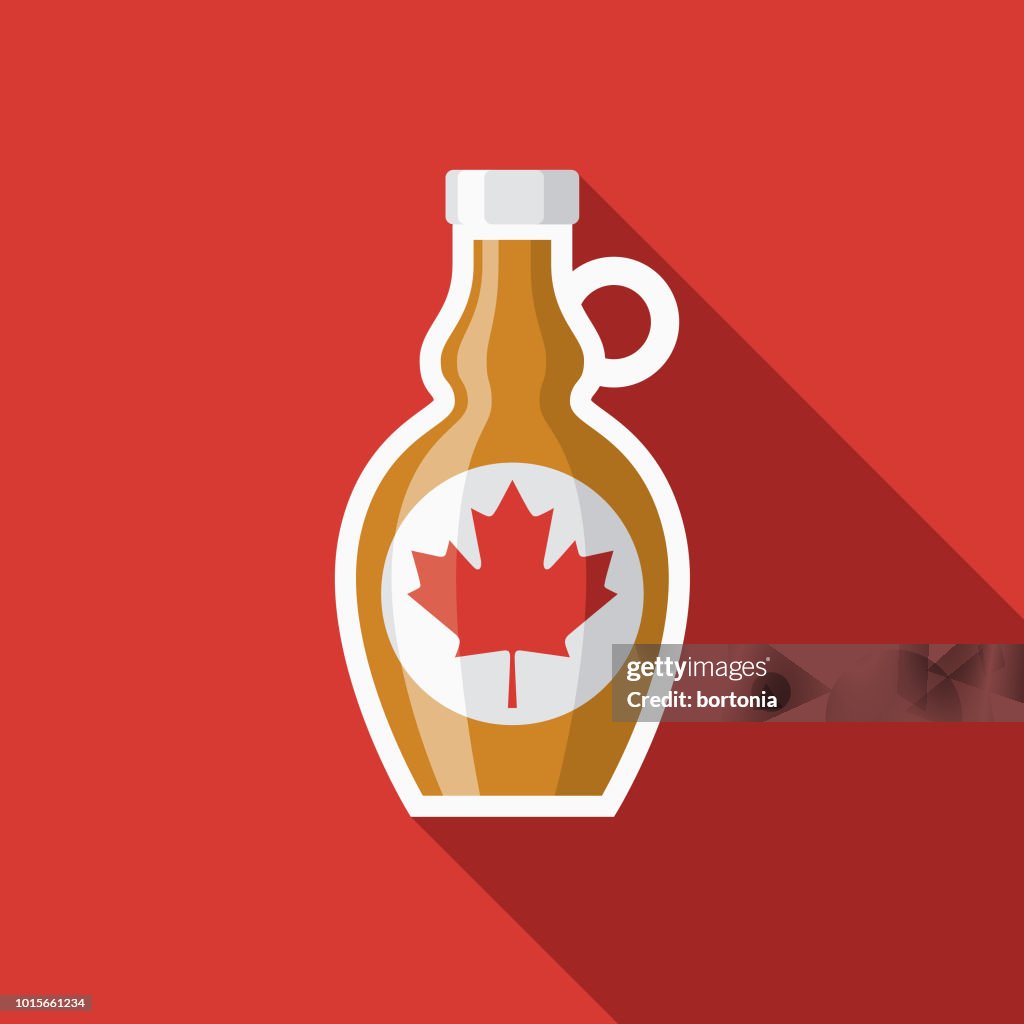 Maple Syrup Flat Design Breakfast Icon