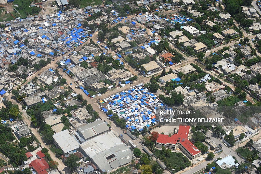 A tent city in Leogane, 33 Km south of P