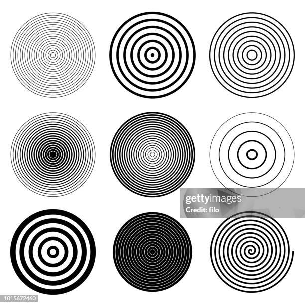 ilustrações de stock, clip art, desenhos animados e ícones de circle round target spiral design elements - spiral