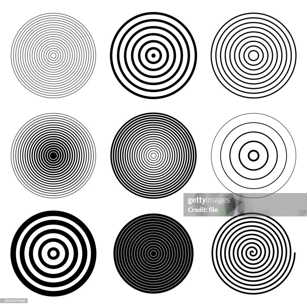 Circle Round Target Spiral Design Elements