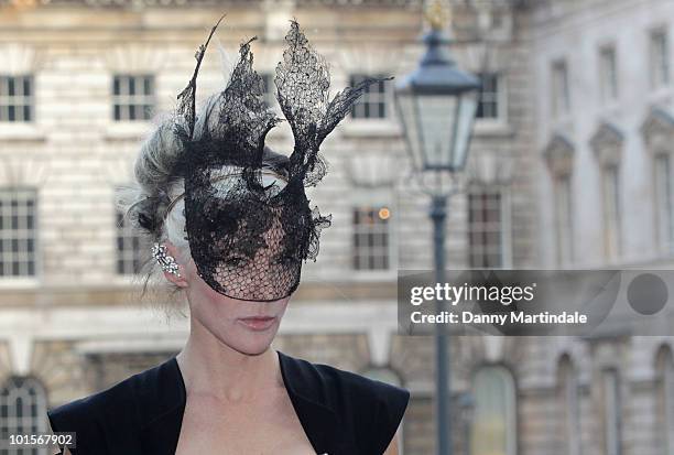 Daphne Guinness attends the Maison Martin Margiela '20' The Exhibition - Private View at the Embankment Galleries, Somerset House on June 2, 2010 in...