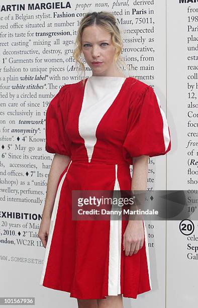 Natalie Press attends the Maison Martin Margiela '20' The Exhibition - Private View at the Embankment Galleries, Somerset House on June 2, 2010 in...