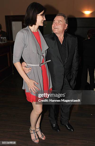 Actress Susanne Kellermann and Fritz Wepper attend the premiere of 'Puppenspiel' at the Forum Kino on June 2, 2010 in Munich, Germany.