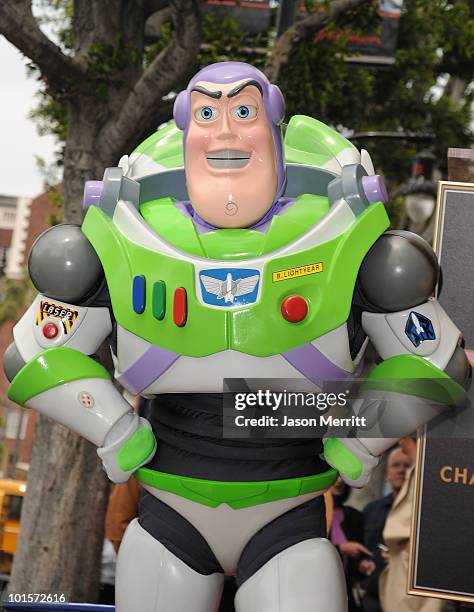 Buzz Lightyear attends the Hollywood Walk Of Fame star ceremony honoring Randy Newman on June 2, 2010 in Hollywood, California.