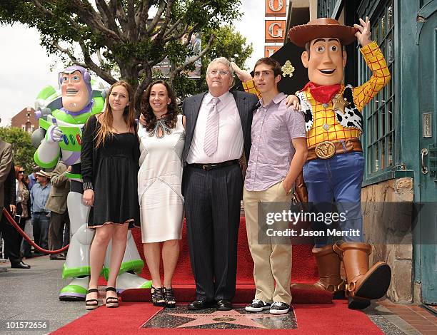 Composer Randy Newman, his wife Gretchen Preece, and their children attend the Hollywood Walk Of Fame star ceremony honoring Randy Newman on June 2,...
