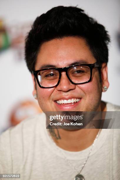 American Idol finalist Andrew Garcia attends the M&M's Pretzel launch celebration press conference at the Eventi Hotel on June 2, 2010 in New York...