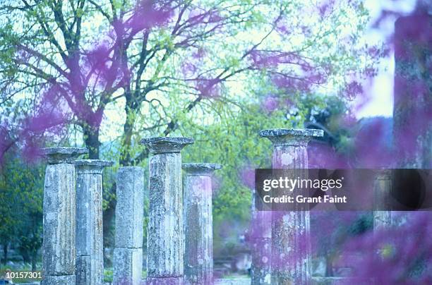 greece, olympia, international sporting event ruins - olympia stock pictures, royalty-free photos & images