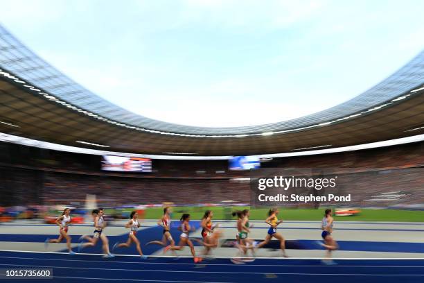 General view during the Women's 5000m Final during day six of the 24th European Athletics Championships at Olympiastadion on August 12, 2018 in...